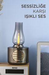 Bluetooth Hoparlör Vintage Gaz Lambası Işıklı Şarjlı Speaker D53 Nikel