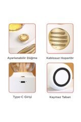 Bluetooth Hoparlör Vintage Gaz Lambası Işıklı Şarjlı Speaker D53 Nikel