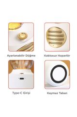 Bluetooth Hoparlör Vintage Gaz Lambası Işıklı Şarjlı Speaker D53 Pembe