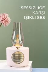 Bluetooth Hoparlör Vintage Gaz Lambası Işıklı Şarjlı Speaker D53 Pembe