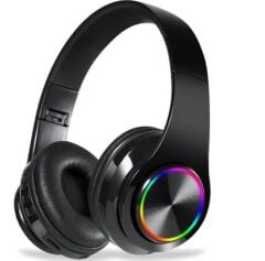 Bluetooth Kulaklık Rgb Işıklı Kulak Üstü Kablolu Kablosuz Kulaklık B39S Siyah