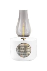 Bluetooth Hoparlör Vintage Gaz Lambası Işıklı Şarjlı Speaker D53 Beyaz