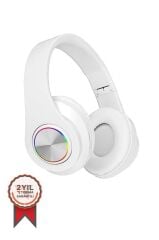 Bluetooth Kulaklık Rgb Işıklı Kulak Üstü Kablolu Kablosuz Kulaklık B39S Beyaz