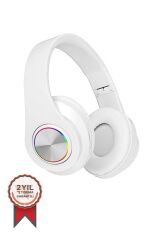 Bluetooth Kulaklık Rgb Işıklı Kulak Üstü Kablolu Kablosuz Kulaklık B39S Beyaz