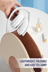 Bluetooth Kulaklık Rgb Işıklı Kulak Üstü Kablolu Kablosuz Kulaklık B39S Beyaz