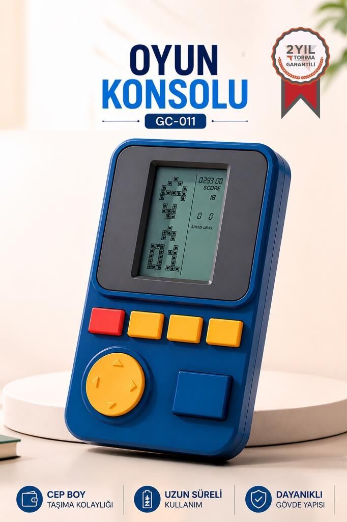 Oyun Kolu Atari Joystick Tetris Gameboy GC011 Mavi