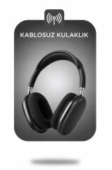 Bluetooth Kulaklık Sd Kart Aux Destekli Kulak Üstü Kablosuz Kulaklık P9S Siyah
