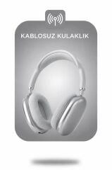 Bluetooth Kulaklık Sd Kart Aux Destekli Kulak Üstü Kablosuz Kulaklık P9S Gri