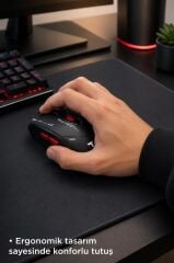Mouse Çift Modlu Sessiz Kablosuz Oyuncu Fare TM20 Siyah