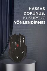 Mouse Çift Modlu Sessiz Kablosuz Oyuncu Fare TM20 Siyah