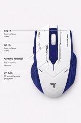 Mouse Çift Modlu Sessiz Kablosuz Oyuncu Fare TM20 Siyah Sarı