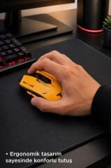 Mouse Çift Modlu Sessiz Kablosuz Oyuncu Fare TM20 Siyah Sarı