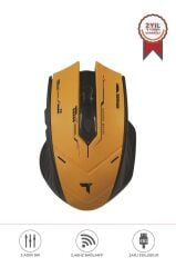 Mouse Çift Modlu Sessiz Kablosuz Oyuncu Fare TM-20 Siyah Sarı