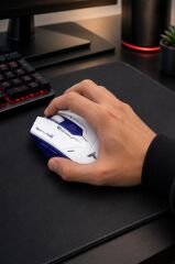 Mouse Çift Modlu Sessiz Kablosuz Oyuncu Fare TM20 Beyaz Mavi