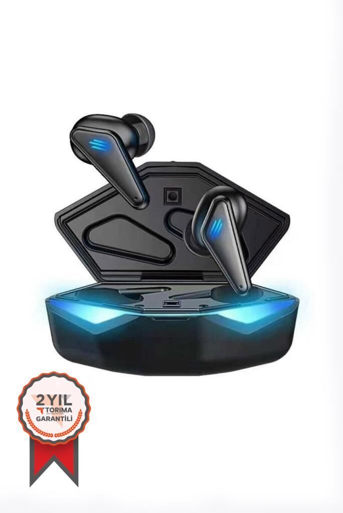 Bluetooth Kulaklık Kulak İçi Led Işıklı Oyuncu Kulaklığı K55 Siyah