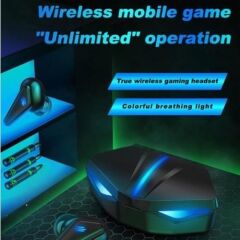 Bluetooth Kulaklık Kulak İçi Led Işıklı Oyuncu Kulaklığı K55 Siyah