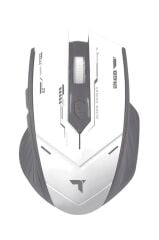 Mouse Çift Modlu Sessiz Kablosuz Oyuncu Fare TM20 Beyaz Gri