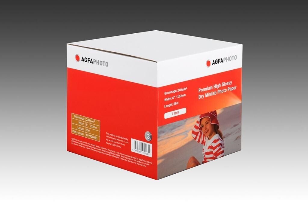 Agfaphoto Fotoğraf Kağıdı 152MM 65M DX100 Yazıcıya Uyumlu Inkjet Kağıt Parlak