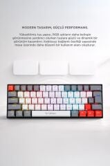 Oyuncu Klavyesi Rgb Işıklı Mekanik Şarjlı Kablosuz Blue Switch Q Klavye TK11 Beyaz