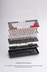 Oyuncu Klavyesi Rgb Işıklı Mekanik Şarjlı Kablosuz Blue Switch Q Klavye TK11 Beyaz