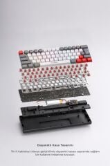 Oyuncu Klavyesi Rgb Işıklı Mekanik Şarjlı Kablosuz Blue Switch Q Klavye TK11 Beyaz