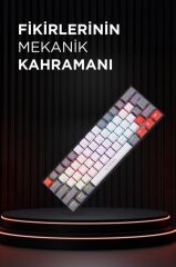 Oyuncu Klavyesi Rgb Işıklı Mekanik Şarjlı Kablosuz Blue Switch Q Klavye TK11 Beyaz