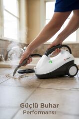 Buharlı Temizleyici Halı Koltuk Cam Zemin ve Mutfak Temizleme Buhar Makinesi TSC01 Siyah