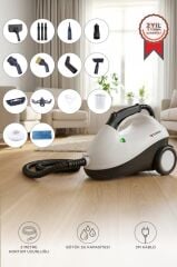 Buharlı Temizleyici Halı Koltuk Cam Zemin ve Mutfak Temizleme Buhar Makinesi TSC01 Siyah
