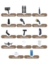 Buharlı Temizleyici Halı Koltuk Cam Zemin ve Mutfak Temizleme Buhar Makinesi TSC01 Gri