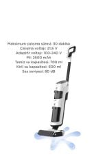 Şarjlı Islak Kuru Dikey Süpürge Yüzey Temizleyici Mop FW1000 Beyaz