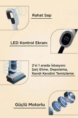 Şarjlı Islak Kuru Dikey Süpürge Yüzey Temizleyici Mop FW1000 Beyaz