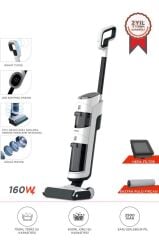 Şarjlı Islak Kuru Dikey Süpürge Yüzey Temizleyici Mop FW1000 Beyaz