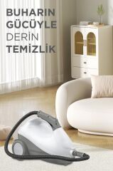 Buharlı Temizleyici Halı Koltuk Cam Zemin ve Mutfak Temizleme Buhar Makinesi TSC01 Gri