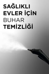 Buharlı Temizleyici Halı Koltuk Cam Zemin ve Mutfak Temizleme Buhar Makinesi TSC01 Gri