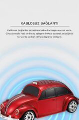 Bluetooth Hoparlör Retro Araba Voswos USB TF FM Speaker D49 Kırmızı
