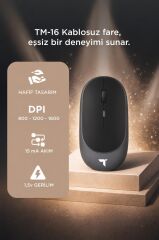 Mouse Çift Modlu Sessiz Kablosuz Fare TM16 Gri