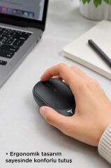 Mouse Çift Modlu Sessiz Kablosuz Fare TM16 Gri