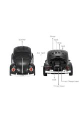 Torima D49-Kırmızı Araba Voswos Retro Tasarım USB/TF/FM Bluetooth Hoparlör Speaker