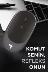Torima TM-16 Gri Kablosuz Çift Modlu Sessiz Mouse Fare