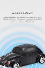 Bluetooth Hoparlör Retro Araba Vosvos USB TF FM Speaker D49 Siyah