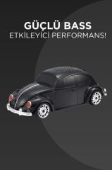 Torima D-49 Siyah Araba Voswos Retro Tasarım USB/TF/FM Bluetooth Hoparlör Speaker