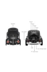 Torima D-49 Siyah Araba Voswos Retro Tasarım USB/TF/FM Bluetooth Hoparlör Speaker
