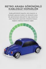 Bluetooth Hoparlör Retro Araba Voswos USB TF FM Speaker D49 Mavi