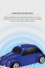 Bluetooth Hoparlör Retro Araba Voswos USB TF FM Speaker D49 Mavi