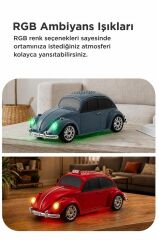 Bluetooth Hoparlör Retro Araba Voswos USB TF FM Speaker D49 Mavi