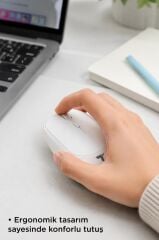 Mouse Çift Modlu Sessiz Kablosuz Fare TM16 Beyaz