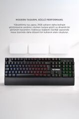 Oyuncu Klavyesi Rgb Işıklı Mekanik Şarjlı Kablosuz Klavye TK10 Siyah