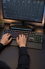 Oyuncu Klavyesi Rgb Işıklı Mekanik Şarjlı Kablosuz Klavye TK10 Siyah