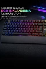 Oyuncu Klavyesi Rgb Işıklı Mekanik Şarjlı Kablosuz Klavye TK10 Siyah