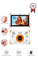 Tablet 4GB 128GB Kılıf Hediyeli Çocuk Tableti T15 Beyaz